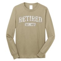 Retired Est. 2025 Funny Retirement Grandpa Grandma Long Sleeve Shirt