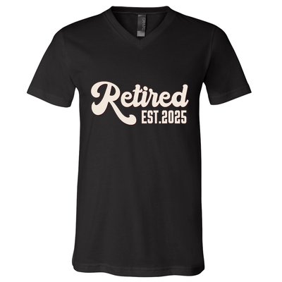 Retired Est 2025 Retiree Retirement Party Retiring V-Neck T-Shirt
