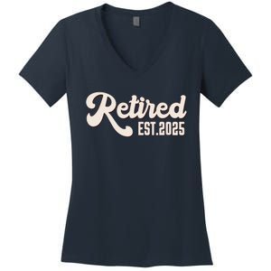 Retired Est 2025 Retiree Retirement Party Retiring Women's V-Neck T-Shirt