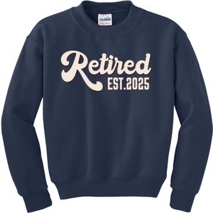 Retired Est 2025 Retiree Retirement Party Retiring Kids Sweatshirt