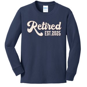 Retired Est 2025 Retiree Retirement Party Retiring Kids Long Sleeve Shirt