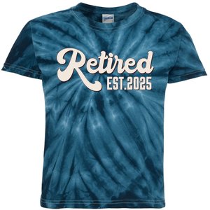 Retired Est 2025 Retiree Retirement Party Retiring Kids Tie-Dye T-Shirt