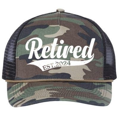 Retired Est. 2024 Retirement Retro Rope Trucker Hat Cap