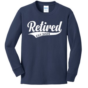 Retired Est. 2024 Retirement Kids Long Sleeve Shirt