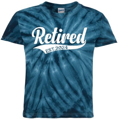 Retired Est. 2024 Retirement Kids Tie-Dye T-Shirt