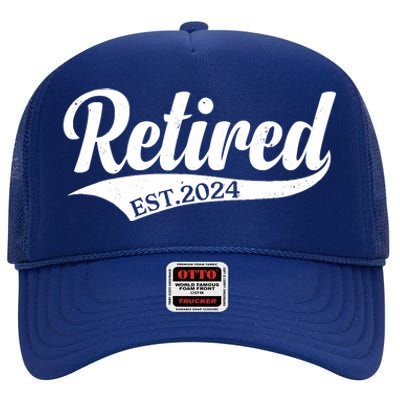 Retired Est. 2024 Retirement High Crown Mesh Back Trucker Hat