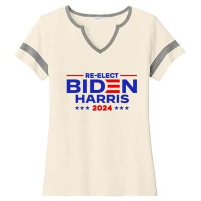 Re Elect 2024 Biden Harris Ladies Halftime Notch Neck Tee