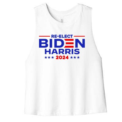 Re Elect 2024 Biden Harris Women's Racerback Cropped Tank