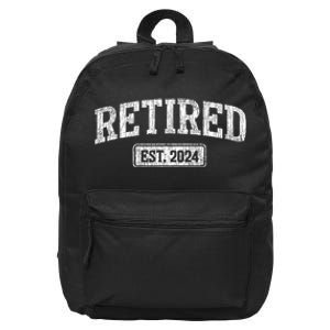 Retired Est. 2024 Funny Retirement Grandpa Grandma 16 in Basic Backpack