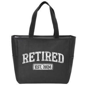 Retired Est. 2024 Funny Retirement Grandpa Grandma Zip Tote Bag