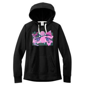 Retro Eighties 80's Pop Art Kawaii Anime Eyes Women's Fleece Hoodie