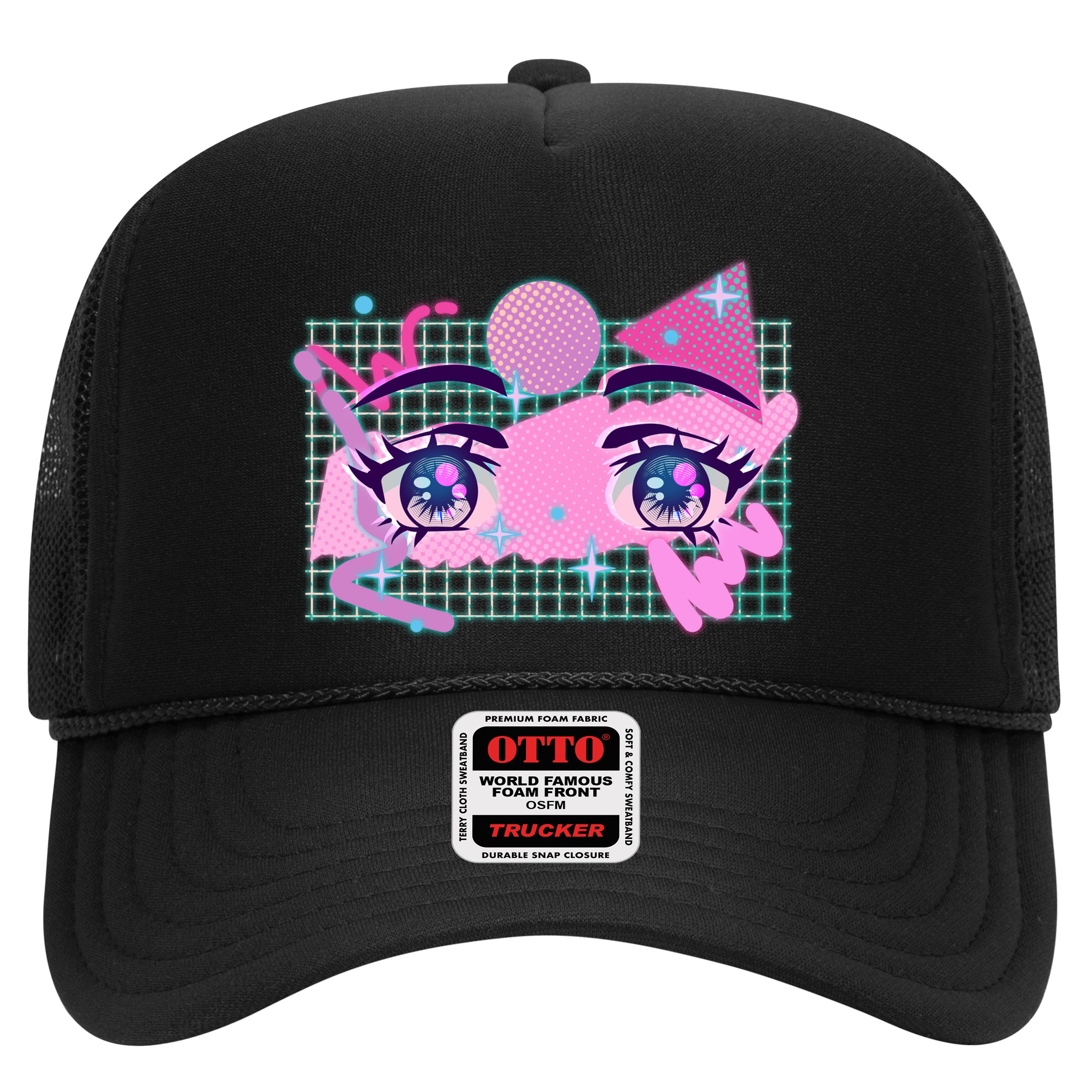Retro Eighties 80's Pop Art Kawaii Anime Eyes Hat