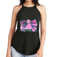 Retro Eighties 80's Pop Art Kawaii Anime Eyes Women's Perfect Tri Rocker Tank