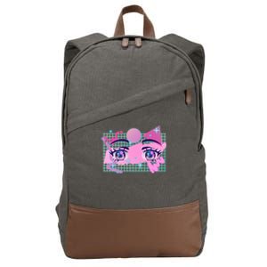 Retro Eighties 80's Pop Art Kawaii Anime Eyes Cotton Canvas Backpack