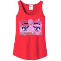 Retro Eighties 80's Pop Art Kawaii Anime Eyes Ladies Essential Tank