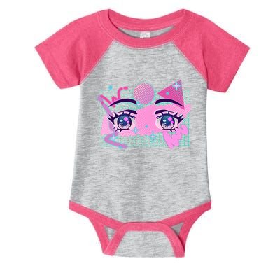 Retro Eighties 80's Pop Art Kawaii Anime Eyes Infant Baby Jersey Bodysuit
