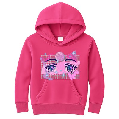 Retro Eighties 80's Pop Art Kawaii Anime Eyes Kids Hoodie
