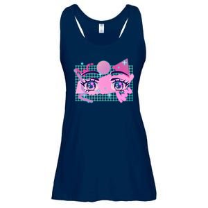 Retro Eighties 80's Pop Art Kawaii Anime Eyes Ladies Essential Flowy Tank