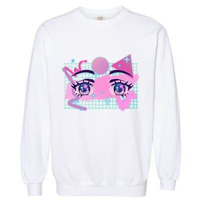 Retro Eighties 80's Pop Art Kawaii Anime Eyes Garment-Dyed Sweatshirt
