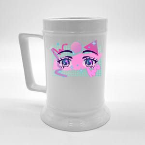 Retro Eighties 80's Pop Art Kawaii Anime Eyes Beer Stein