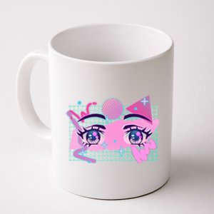 Retro Eighties 80's Pop Art Kawaii Anime Eyes Coffee Mug