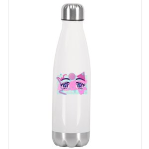 Retro Eighties 80's Pop Art Kawaii Anime Eyes Stainless Steel Insulated Water Bottle