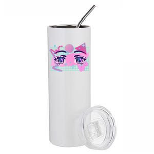 Retro Eighties 80's Pop Art Kawaii Anime Eyes Stainless Steel Tumbler