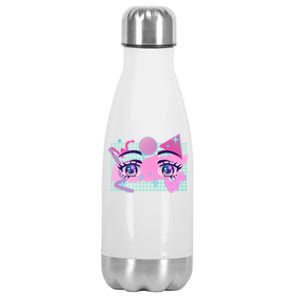 Retro Eighties 80's Pop Art Kawaii Anime Eyes Stainless Steel Insulated Water Bottle