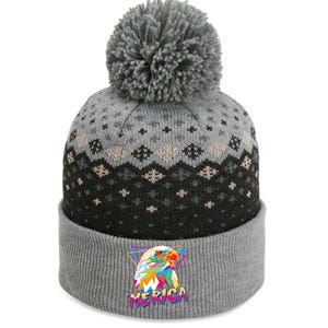 Retro Eighties 80's Merica Polygon Eagle Head The Baniff Cuffed Pom Beanie