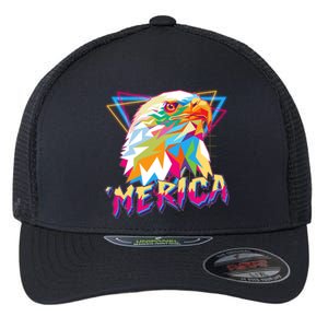 Retro Eighties 80's Merica Polygon Eagle Head Flexfit Unipanel Trucker Cap