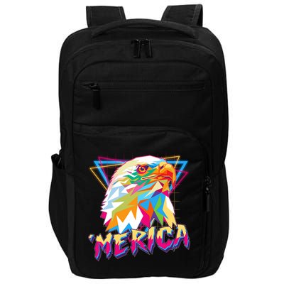 Retro Eighties 80's Merica Polygon Eagle Head Impact Tech Backpack