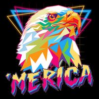 Retro Eighties 80's Merica Polygon Eagle Head Impact Tech Backpack