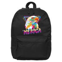 Retro Eighties 80's Merica Polygon Eagle Head 16 in Basic Backpack