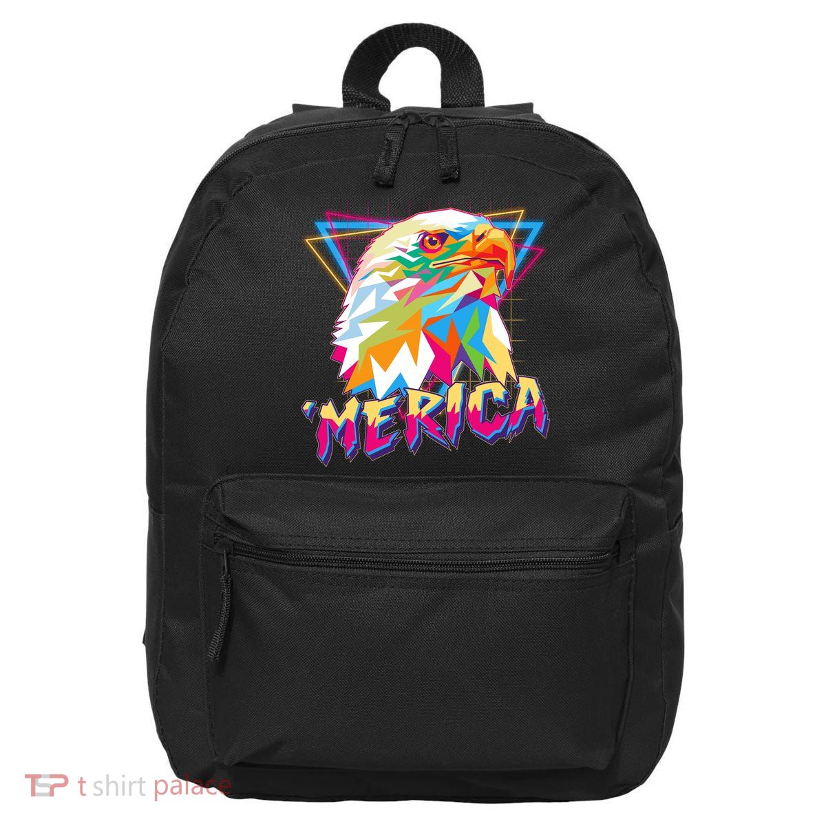 Retro Eighties 80's Merica Polygon Eagle Head 16 in Basic Backpack