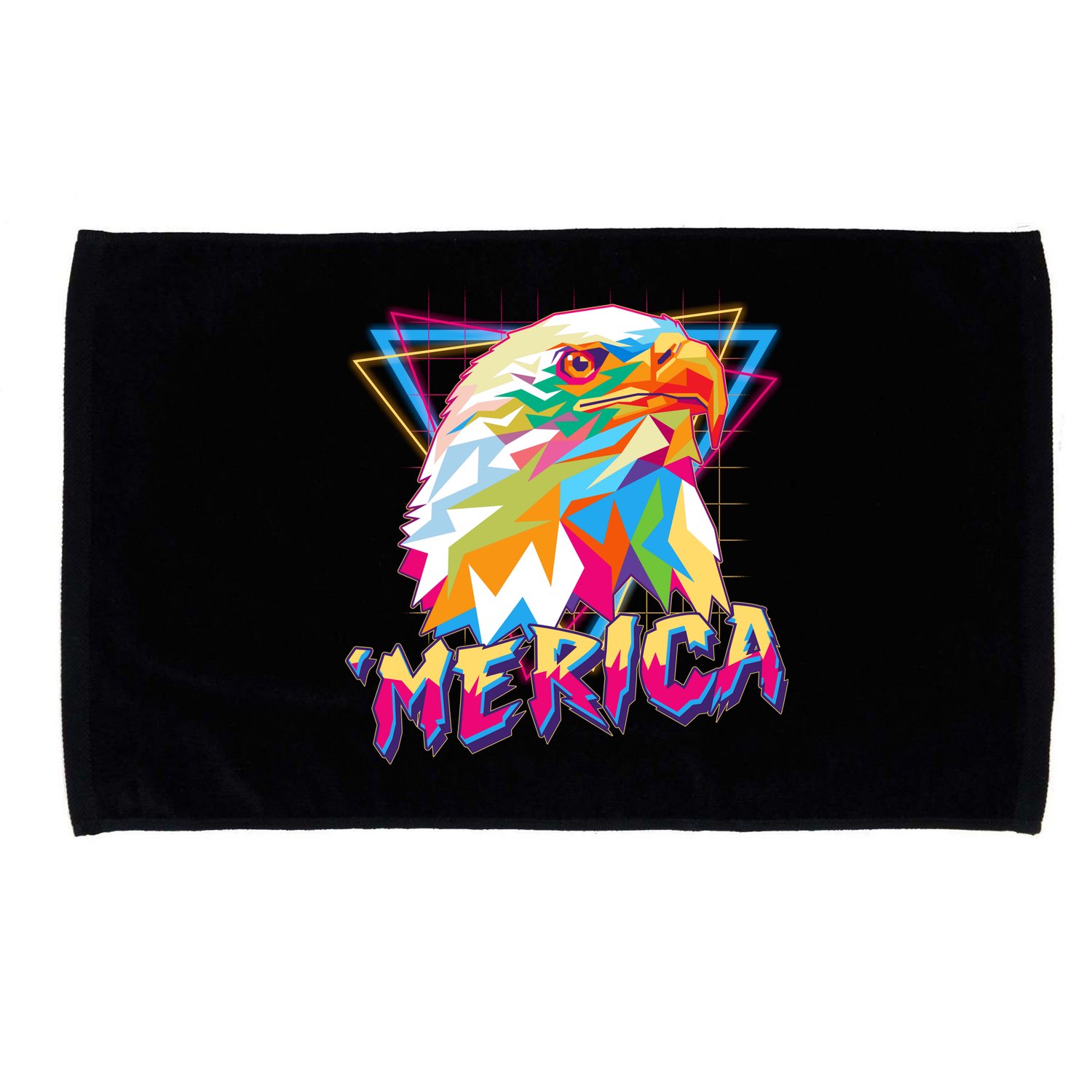 Retro Eighties 80's Merica Polygon Eagle Head Microfiber Hand Towel