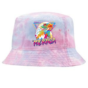 Retro Eighties 80's Merica Polygon Eagle Head Tie-Dyed Bucket Hat