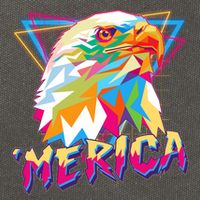 Retro Eighties 80's Merica Polygon Eagle Head Cotton Canvas Backpack