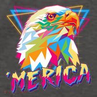 Retro Eighties 80's Merica Polygon Eagle Head Vector Backpack