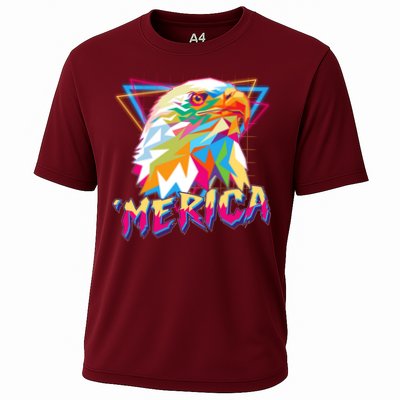 Retro Eighties 80's Merica Polygon Eagle Head Performance Shirt