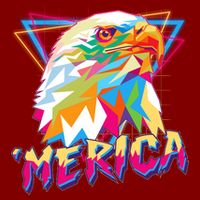 Retro Eighties 80's Merica Polygon Eagle Head Mesh Reversible Basketball Jersey Tank