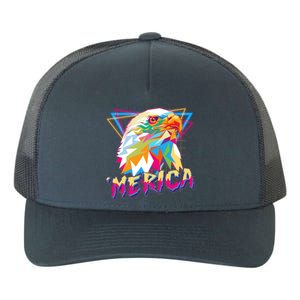 Retro Eighties 80's Merica Polygon Eagle Head Yupoong Adult 5-Panel Trucker Hat