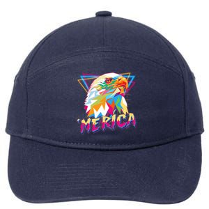 Retro Eighties 80's Merica Polygon Eagle Head 7-Panel Snapback Hat