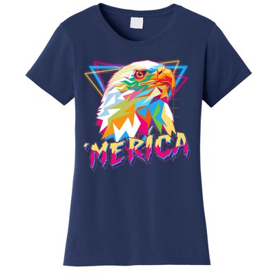 Retro Eighties 80's Merica Polygon Eagle Head Women's T-Shirt