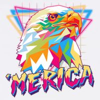 Retro Eighties 80's Merica Polygon Eagle Head Garment-Dyed Sweatshirt