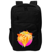 Retro Eighties 80's Tropical Palm Trees Emblem Impact Tech Backpack