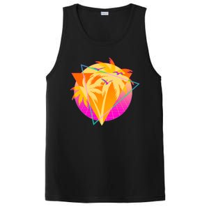 Retro Eighties 80's Tropical Palm Trees Emblem PosiCharge Competitor Tank