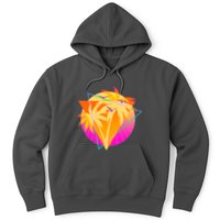 Retro Eighties 80's Tropical Palm Trees Emblem Hoodie