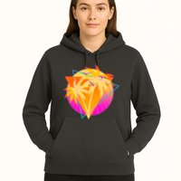 Retro Eighties 80's Tropical Palm Trees Emblem Hoodie