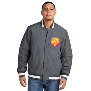 Retro Eighties 80's Tropical Palm Trees Emblem Insulated Varsity Jacket