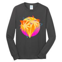 Retro Eighties 80's Tropical Palm Trees Emblem Tall Long Sleeve T-Shirt